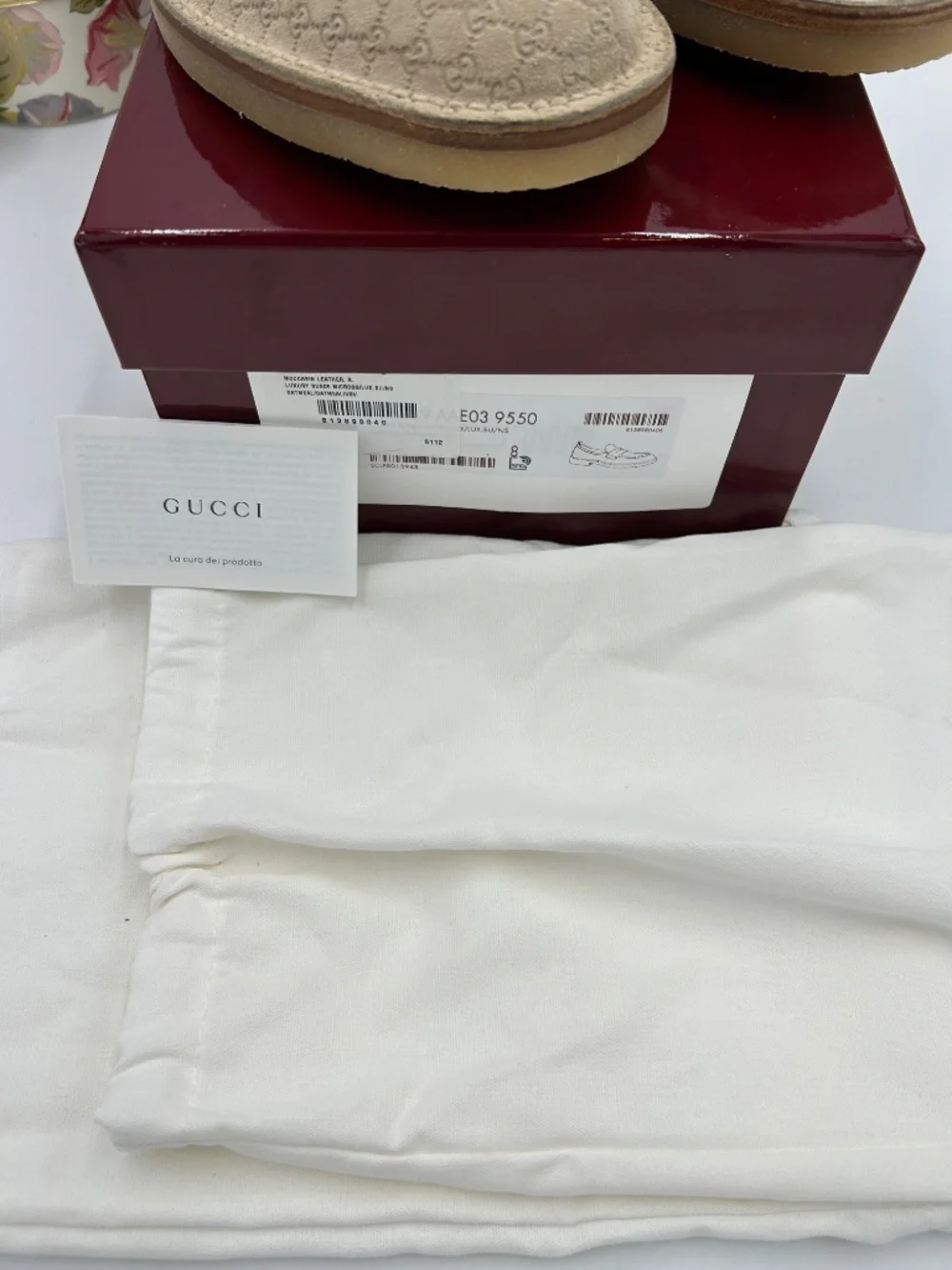 Men’s Gucci Suede GG Monogram Web Penny Loafer. Size 8.(fits 9). Made in Italy.